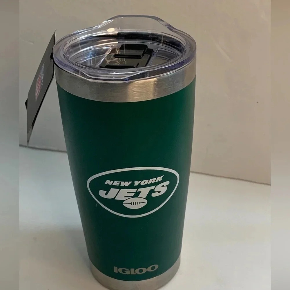 New York Jets Drink Tumbler 20 Oz Green Igloo Stainless Steel NWT
